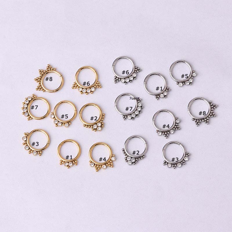 1pc Anting Tindik Hidung Bahan Stainless Steel 16gauge Dengan Zircon