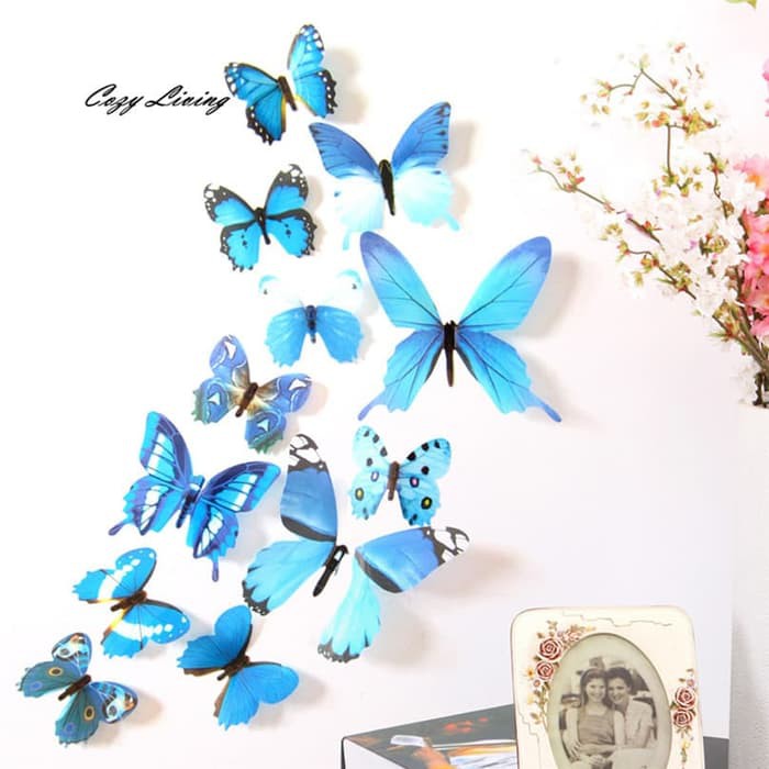 Download Butterfly 3d Wall Sticker Kupu Kupu Wallpaper Tempelan Dinding Pink Shopee Indonesia