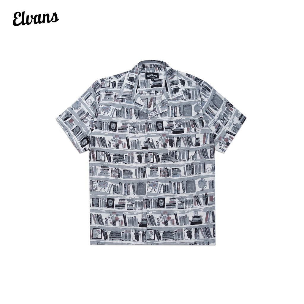 Kemeja Pantai Motif Abstrak Salur By Elvans Pince