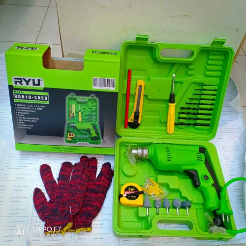 TERMURAH TEKIRO RYU Mesin Bor Tangan Listrik 10MM RDR 10-3RE TERSEDIA BOR SET RYU 10MM
