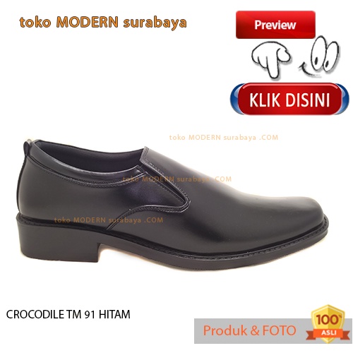 Sepatu pantovel pria casual CROCODILE TM 91 HITAM