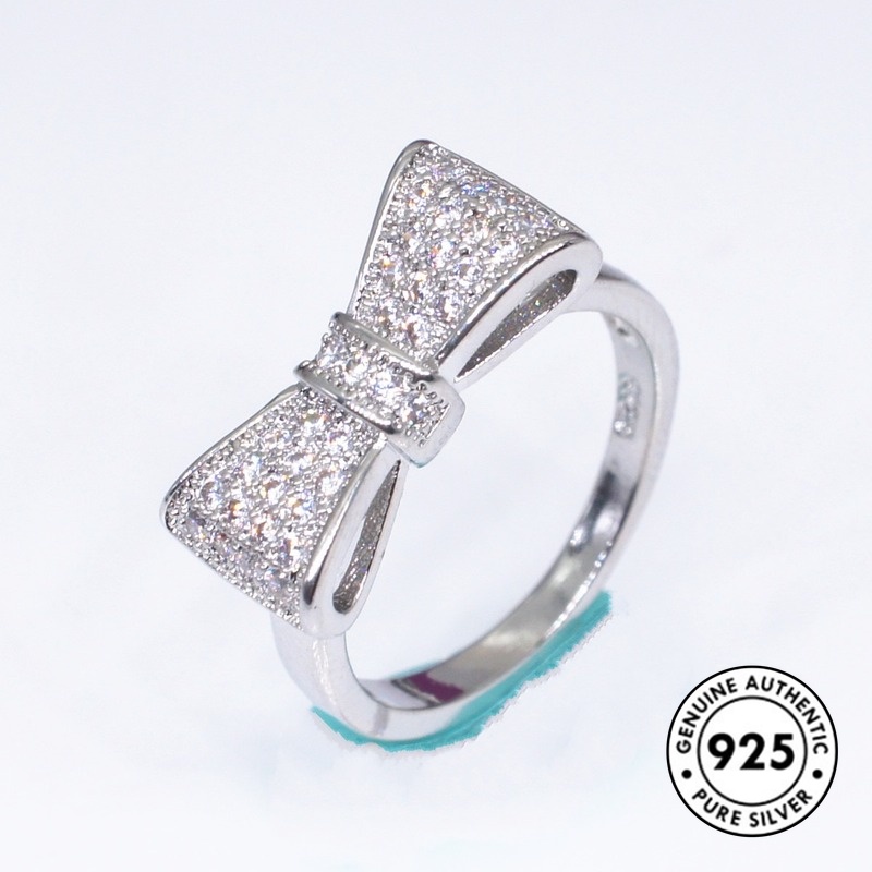 Cincin S925 Silver Desain Pita Putih Gaya Simple