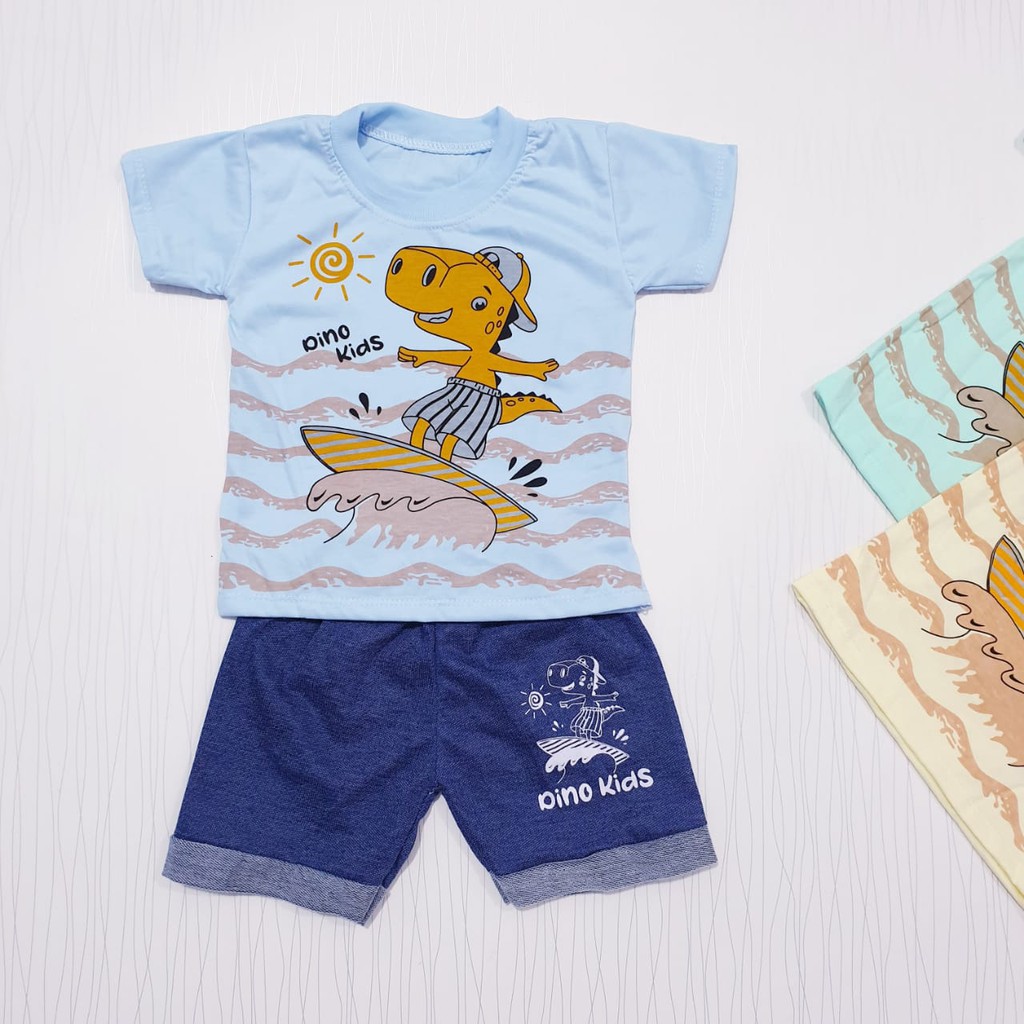 COD Bayar di Tempat pakaian oblong bayi laki-laki usia 0-12 bulan / setelan baju anak cowo