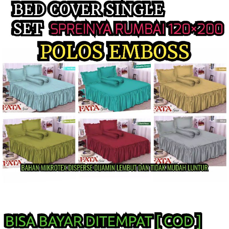 Fata_Bed Cover Set Sprei Rumbai Single Polos Embos Uk.120×200CM