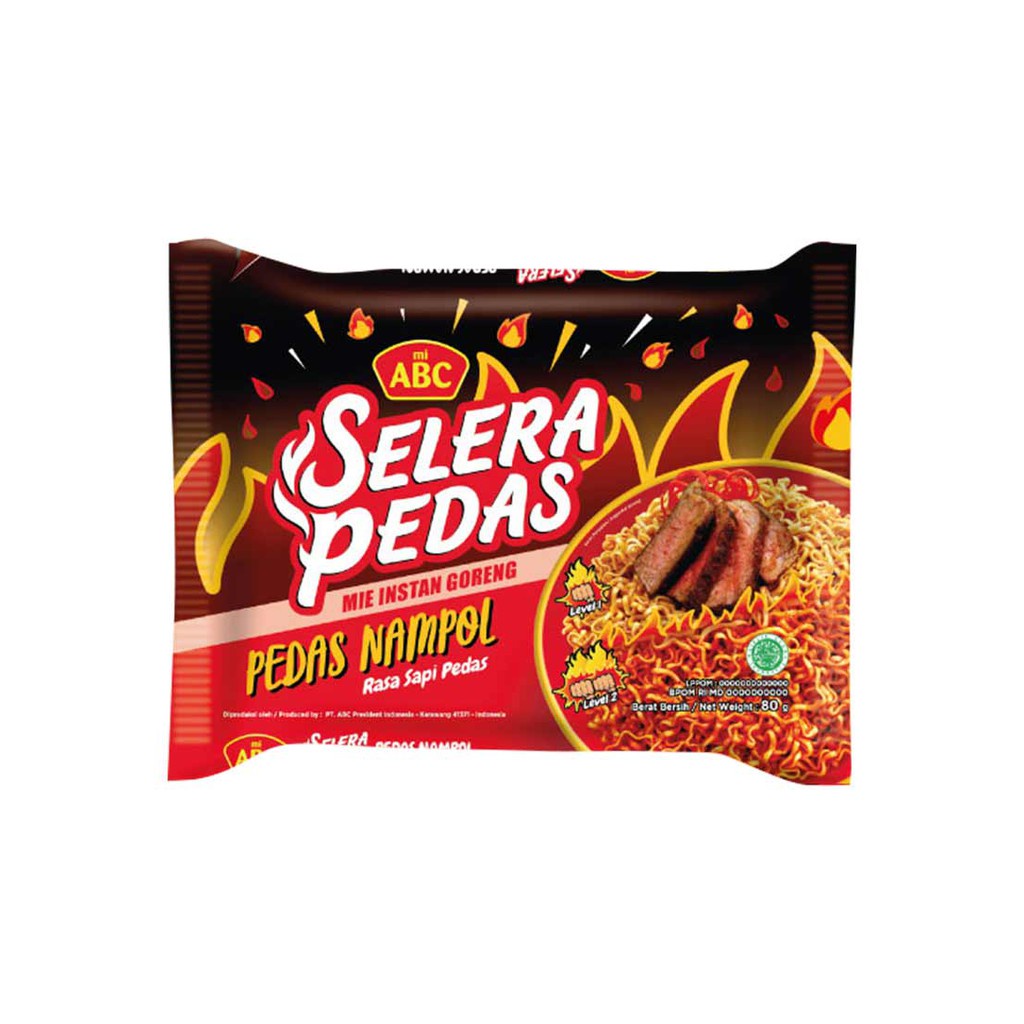 

Abc mie pedas nampol pedas 80gr