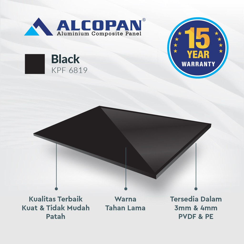 ACP Alcopan Black 4mm PVDF Outdoor Aluminium COmposite Panel