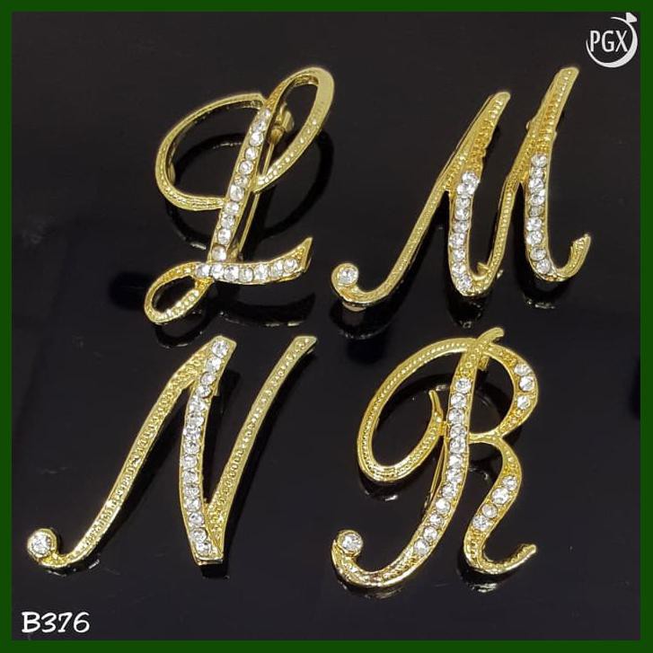 BROS HURUF INISIAL NAMA AKSESORIS HIJAB JILBAB - B376