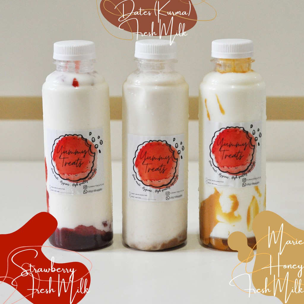 

Strawberry Fresh Milk / Susu Kurma / Marie Regal Honey Fresh Milk