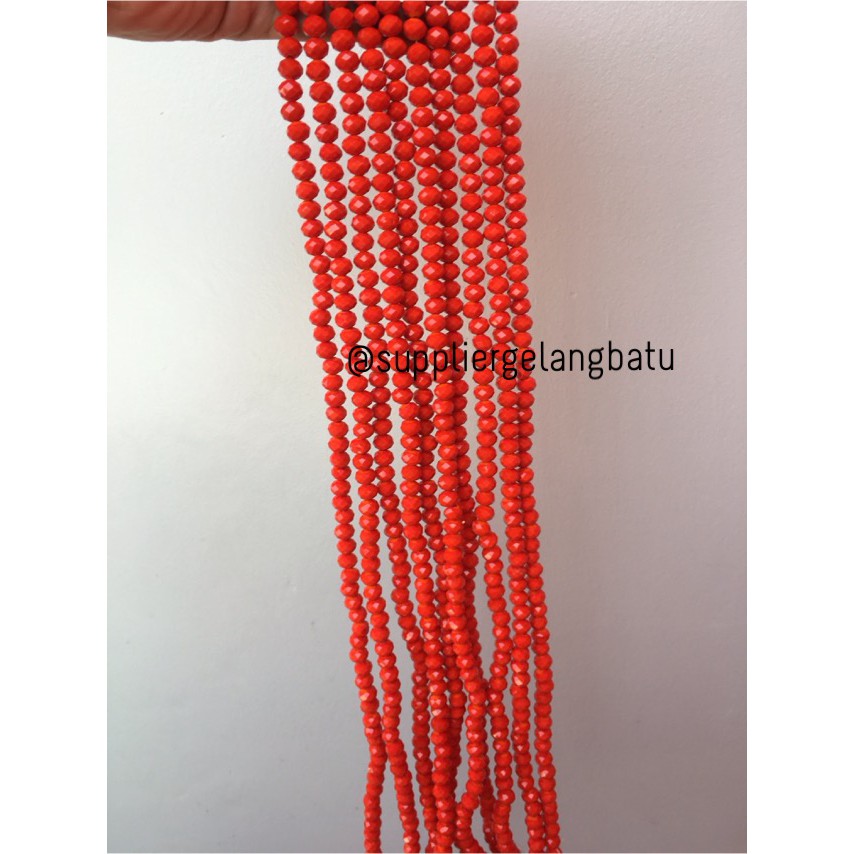 Crystal Ceko Doff 8mm Orange Oren Aksesori Beads Manik Donat Rondelle DIY Craft aksesoris kerajinan