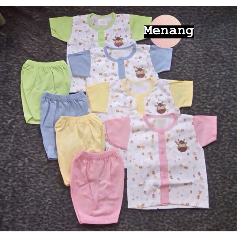 Setelan Tralala 802 Baju Pendek Bayi Kancing Newborn Berkualitas/PAKAIAN BAYI SETELAN USIA0-12 BULAN