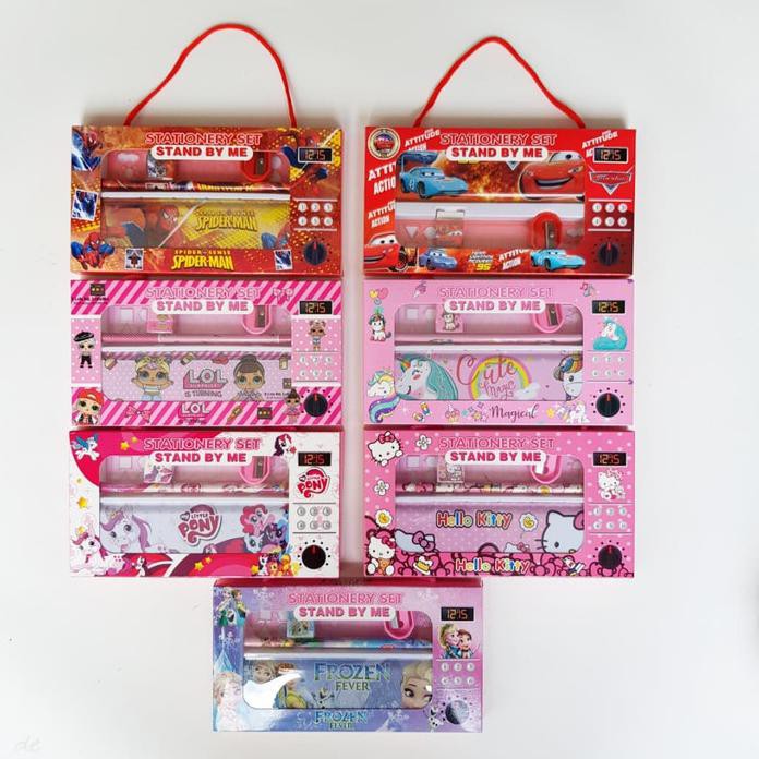 

alat tulis set sekolah lengkap box stationery souvenir ulang tahun - spiderman sry77