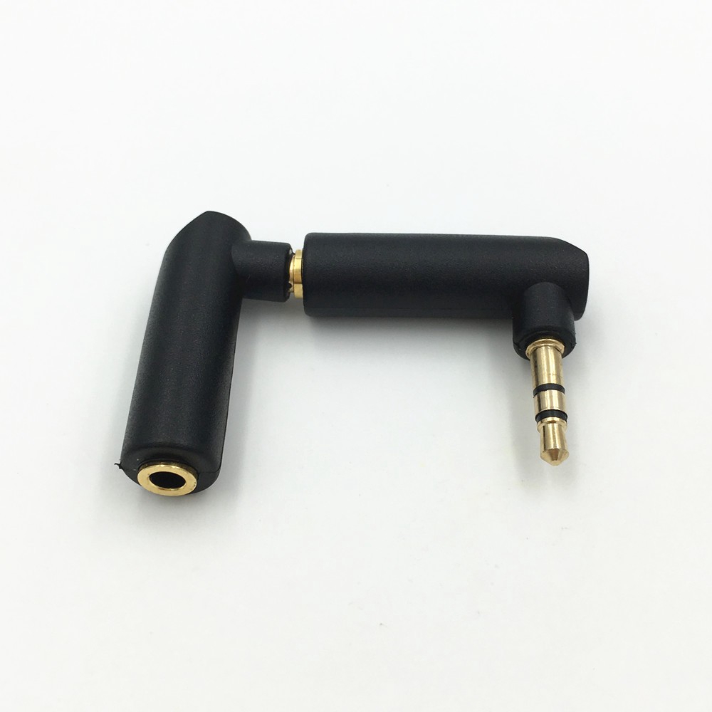 1 Buah Konektor Adaptor Jack Audio 3.5mm 3 Pole Male Bentuk L Warna Emas