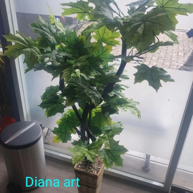 pohon maple hijau#daun anggur#daun maple#bonsai plastik#pohin palsu