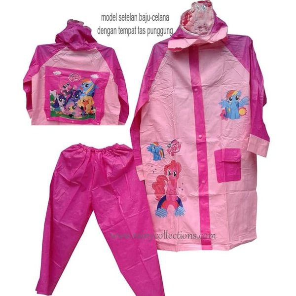 FELWINSHOP Jas Hujan Jaket Celana Anak Karakter Motif Disney Frozen Doraemon Unicorn Spiderman Cars