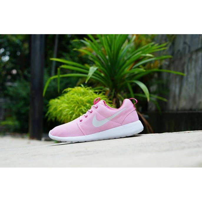 READY Nike Roshe Run size 36-40 sepatu wanita sports lari pink putih hitam - Hitam, 37