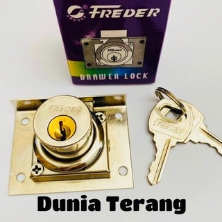 Kunci Laci FREDER 201 Lubang 22 mm Punggung Putih - Kunci Lemari 22mm Kunci Loker Drawer Lock Kunci