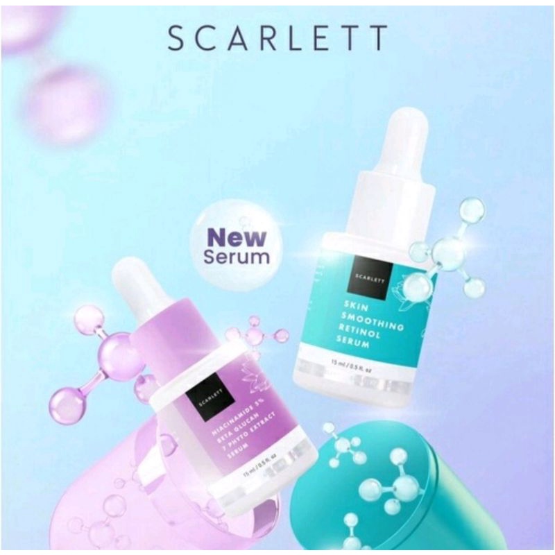 SALE !! SCARLETT BRIGHTLY EVER AFTER SERUM SKIN SMOOTHING RETINOL DAN NIACINAMIDE 5% BETA GLUCAN