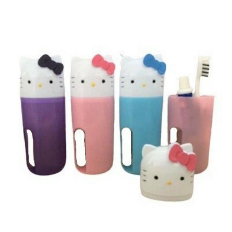 Tempat Sikat Gigi Karakter Motif Hello Kitty Tempat Pencil Perlengkapan Mandi Travel Set