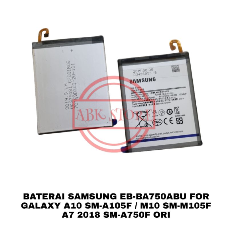 BATERAI BATTERY SAMSUNG GALAXY A10 SM-A105F M10 SM-M105F A7 2018 SM-A750F EB-BA750ABU ORIGINAL