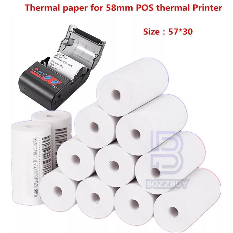 

[KODE PRODUK 00HCJ6861] Bozzbuy - Paket 10 Roll Kertas Printer Thermal 58mm x 30mm