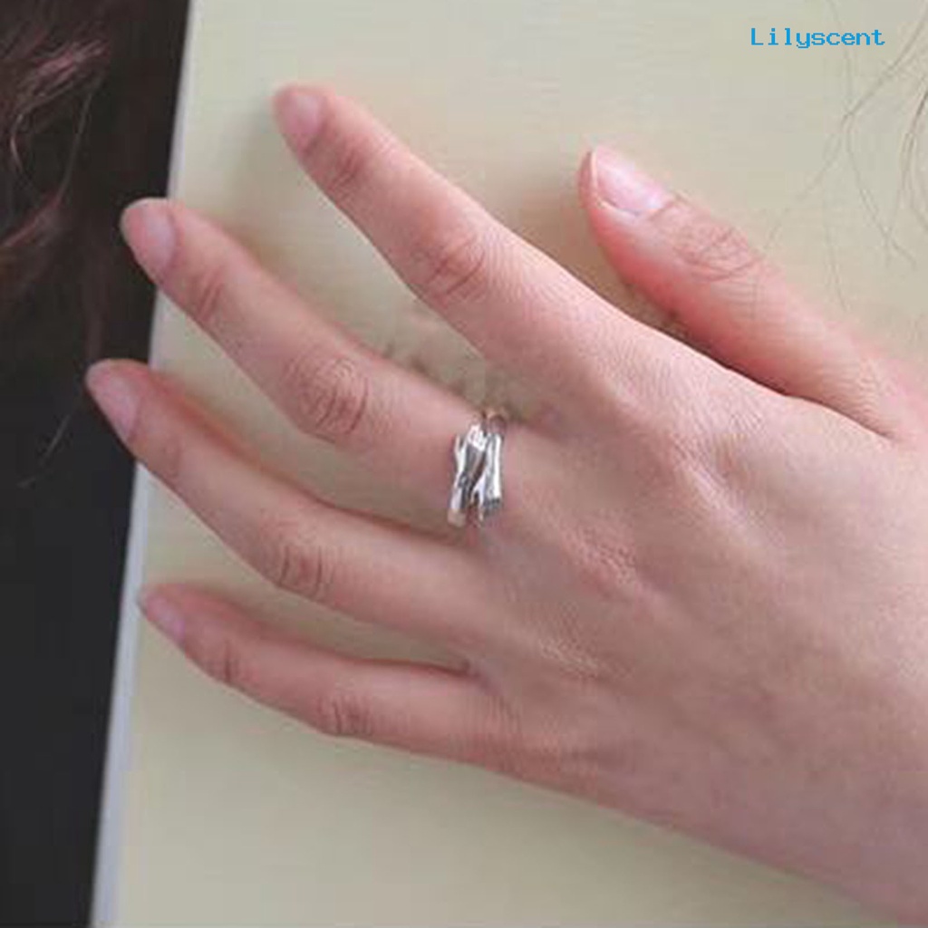 Ls Cincin Terbuka Adjustable Model Tangan + Hati Simpel Untuk Wanita