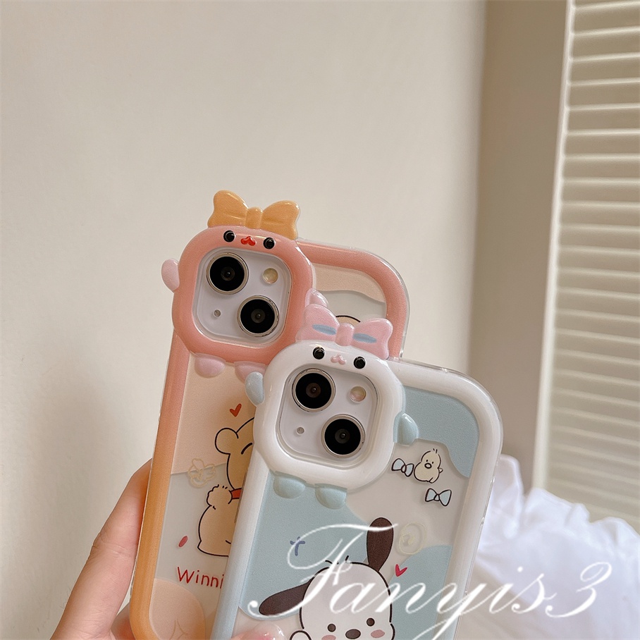 Compatible For iPhone 13 12 11 Pro Max X XR Xs Max 8 7 6 6s Plus SE 2020  Soft Case Pelindung Desain Winnie the Pooh Dog Untuk