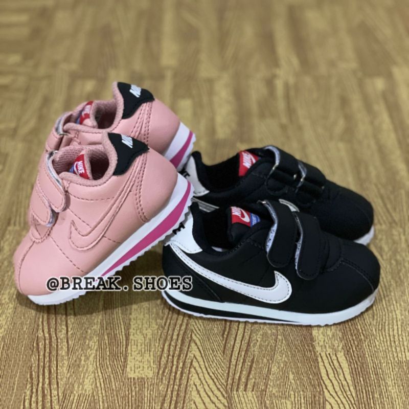 Sepatu anak cortes perekat peach hitam laki dan perempuan