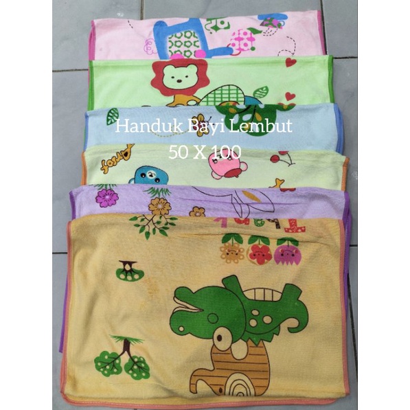 Handuk Bayi Lembut dan Nyerap Karakter Lucu Super 50x100