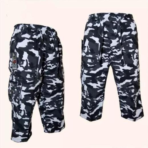 READY-STORE TERLARIS CELANA SIRWAL LORENG/CELANA PANGSI/CELANA CINGKRANG - LORENG PUTIH, L