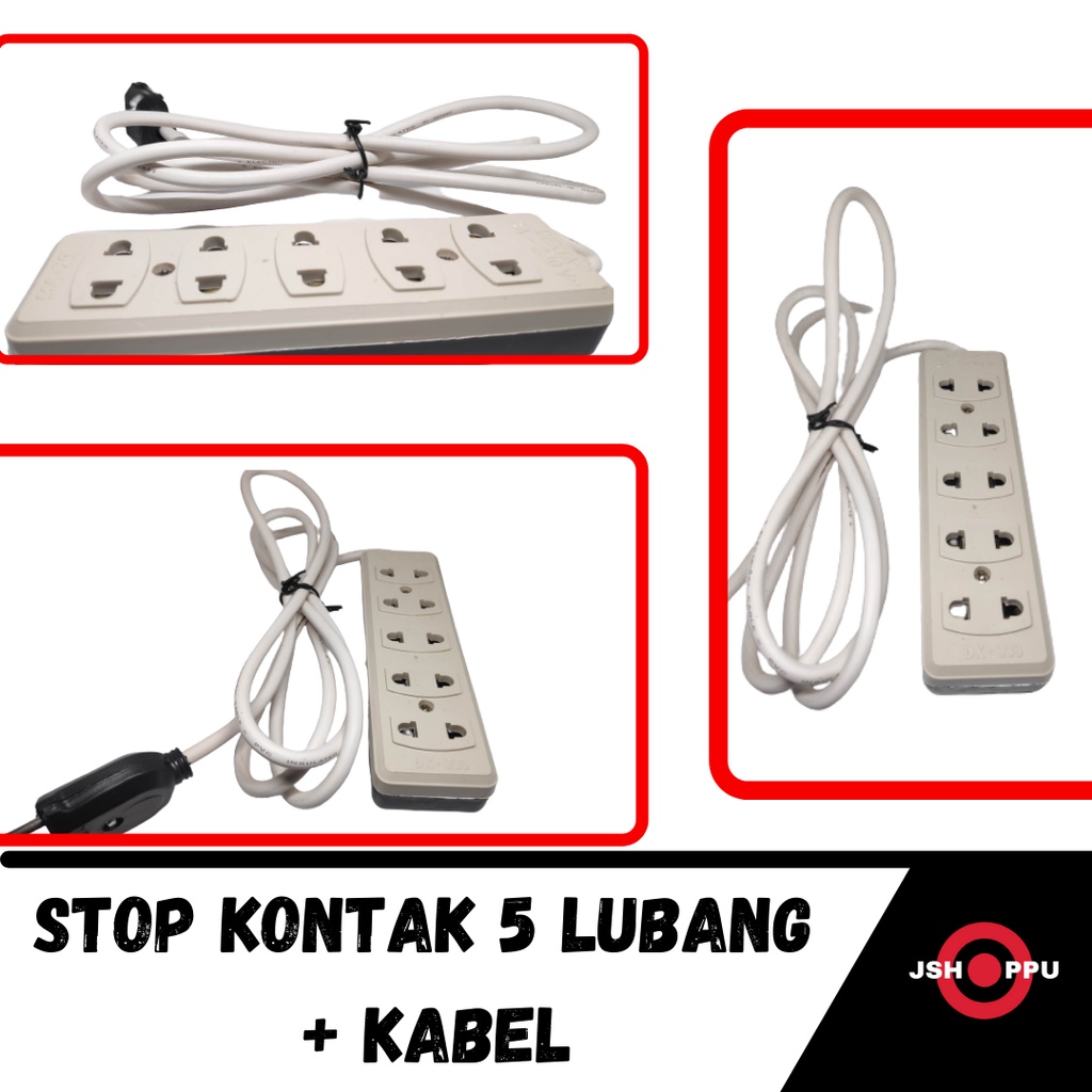 Kabel Olor Stop Kontak + Kabel 5 Lubang Colokan Kabel  COLOKAN LISTRIK