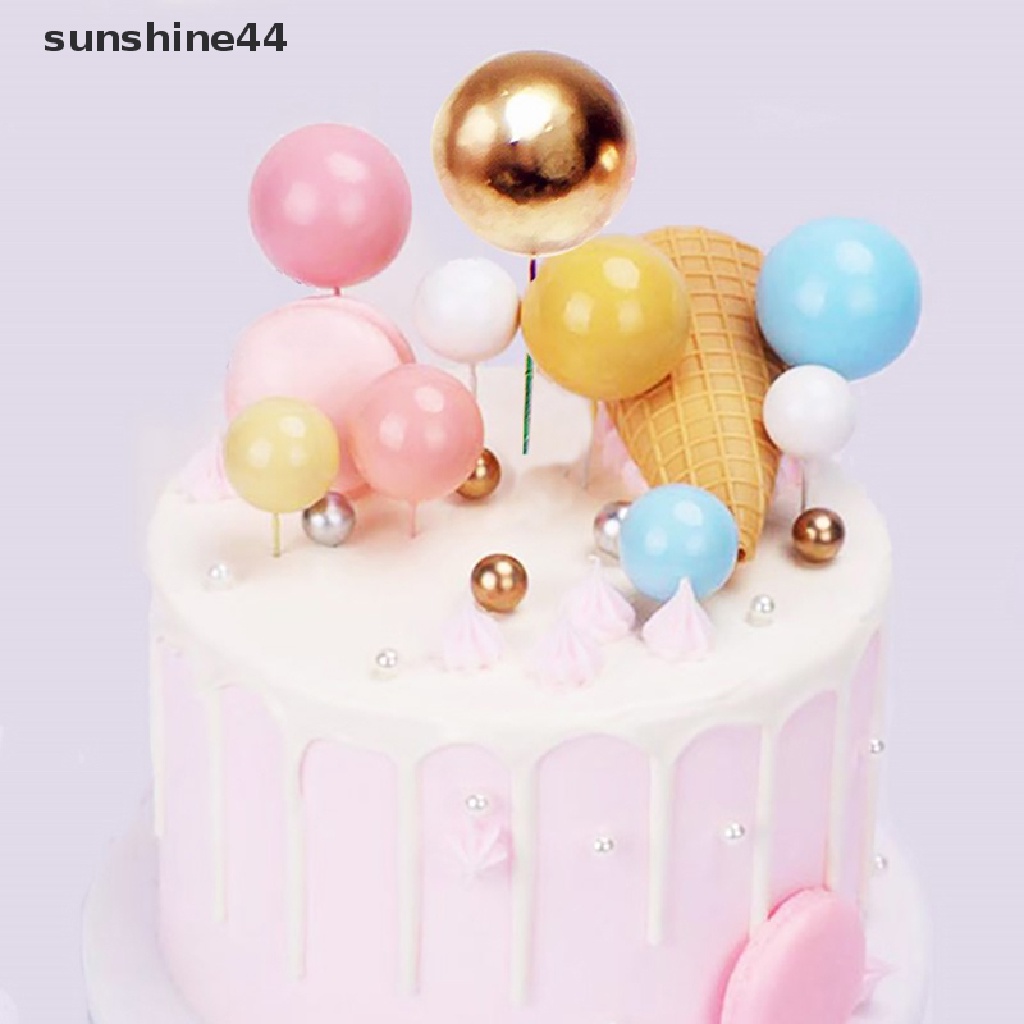 Sunshine 10pcs Topper Kue Bentuk Bola Kreatif Untuk Dekorasi Kue