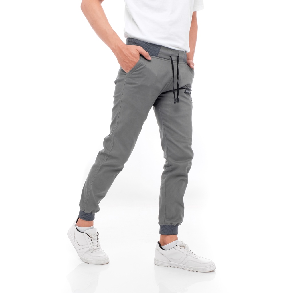 Celana Panjang Joger Pria Jogger Pants Cowok Premium Saku Resleting Waterproof