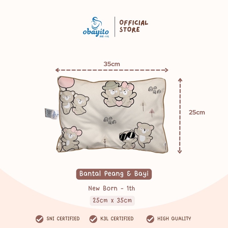 Obayito Bantal Baby Biasa - Bantal Bayi