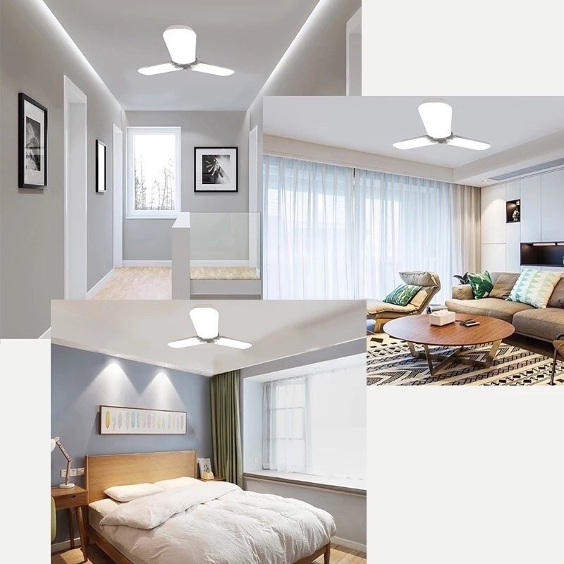 Lampu bohlam led model kipas 3 baling 45W led fan light
