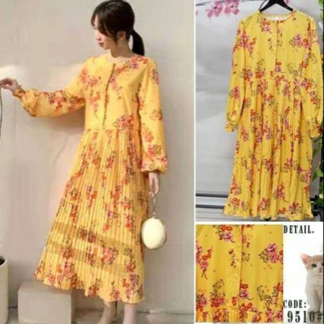 Zara Nagita / Dress flower / Dress Import / Dress Plisket