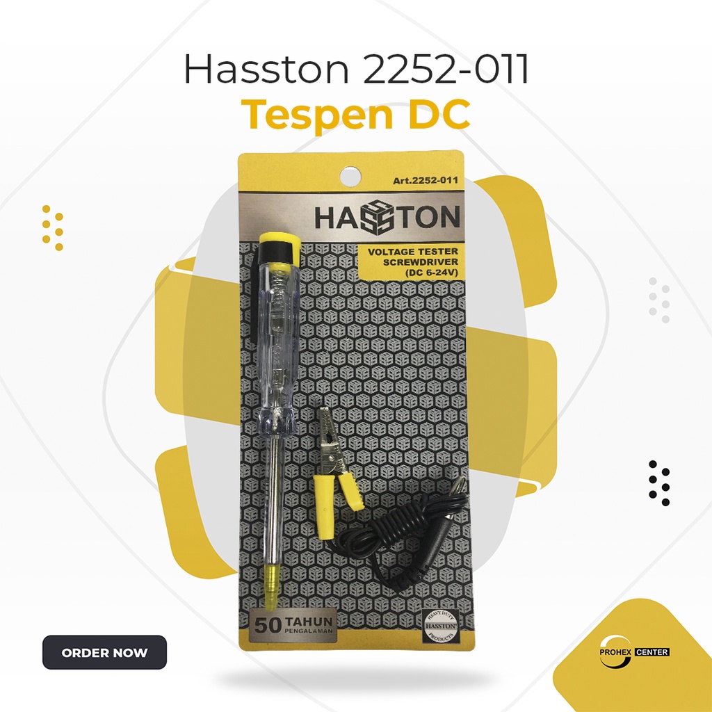 Hasston Prohex Obeng Tespen DC Aki Obeng Testpen Kabel Test Pen Accu Voltage Tester 2252-011