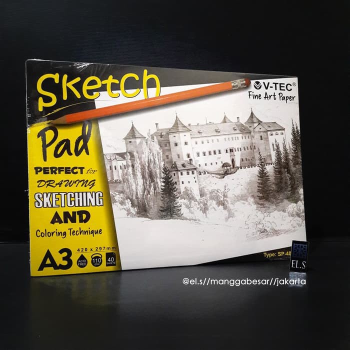 

Kiky Sketch Book - Papan Tulis Gambar - Lyra Sketch Book V-Tec Sketch Pad A3 Produk Terbaik