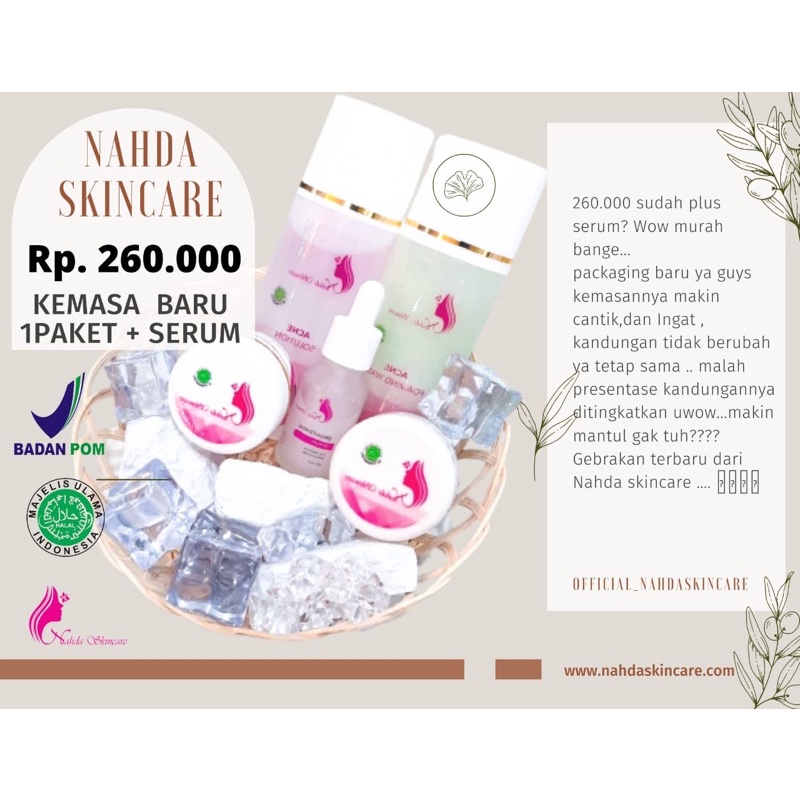 Paket nahda Skincare New + serum ORI