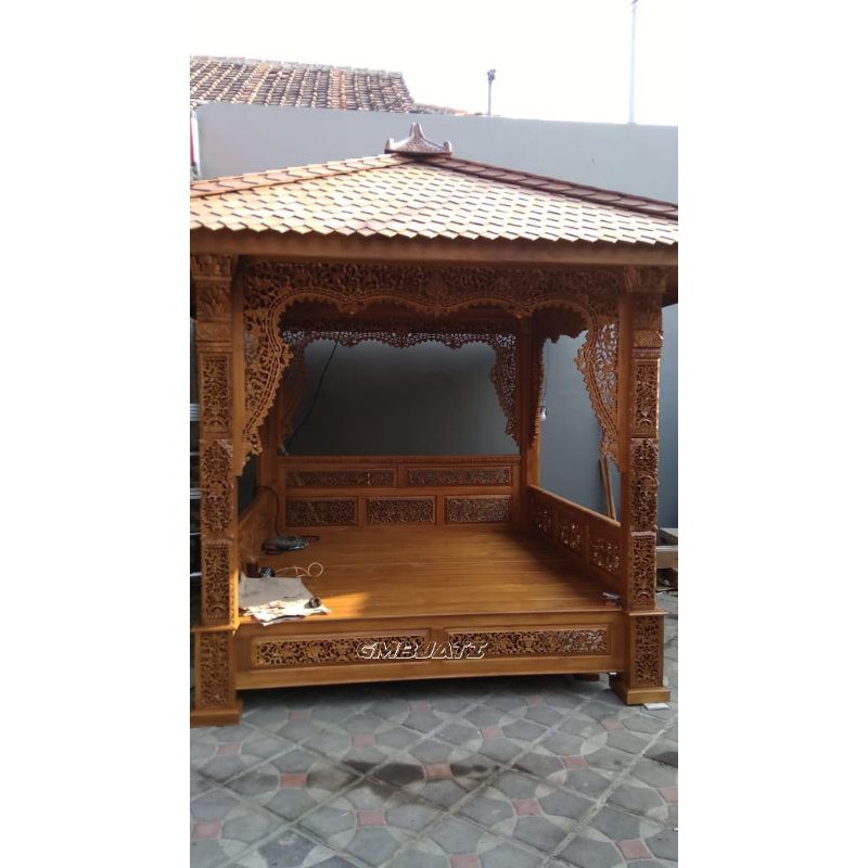 gasebo kayu jati ukiran