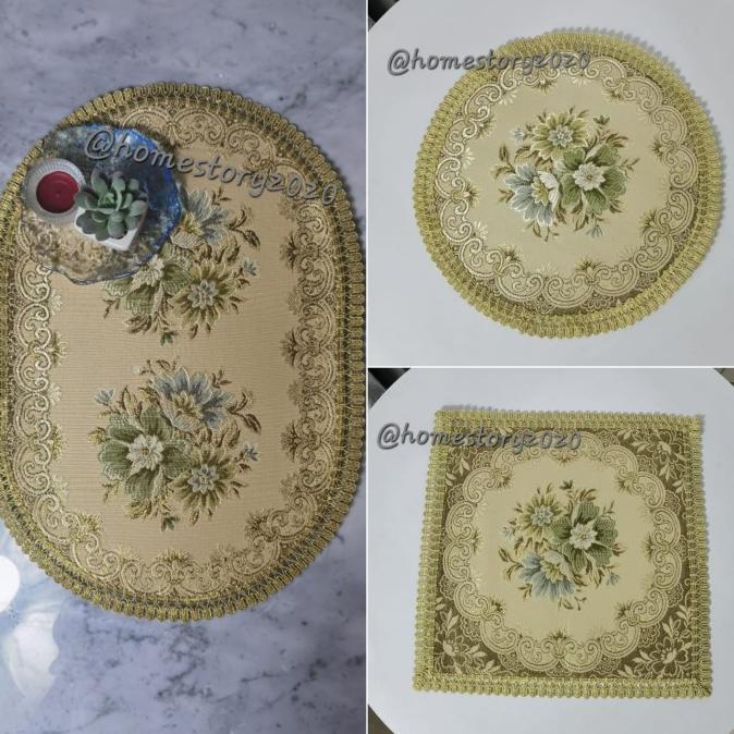 taplak meja belgi kecil uk 30cm bulat/kotak