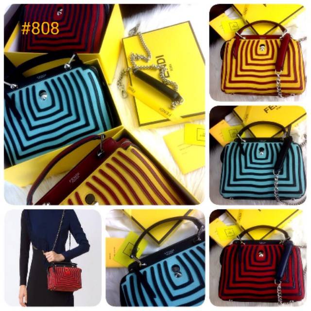 #808 New Arrival FENDI DotCom Click Wave Leather Spring Summer 2018 Bag With Monster Charm