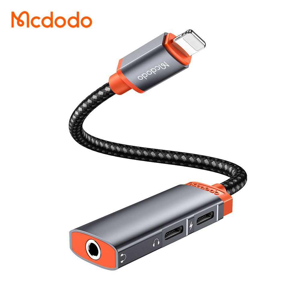 MCDODO CA-0950 CONVERTER SPLITTER IPHONE + JACK 3.5MM +DUAL LIGHTNING/CONVERTER IPHONE/SAMBUNGAN HF/