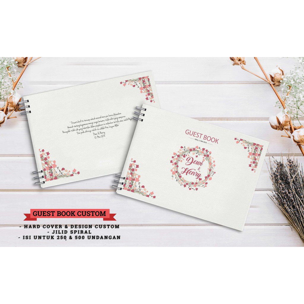 

BUKU TAMU PERNIKAHAN / GUESTBOOK HARD & SOFT COVER / CUSTOM DESIGN / WEDDING & EVENT / FREE PULPEN