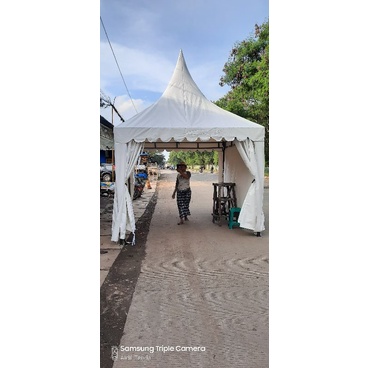 Atap tenda kerucut 3x3 bahan terpaulin