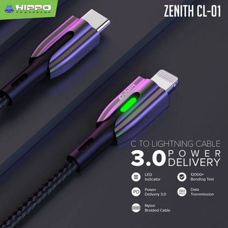 Hippo Zenith Kabel Data Type C to Lightning Cl-100