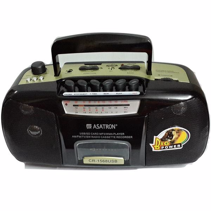 Radio Kaset Asatron CR-1568 USB MP3-SD-MMC AM-FM Cassete Player