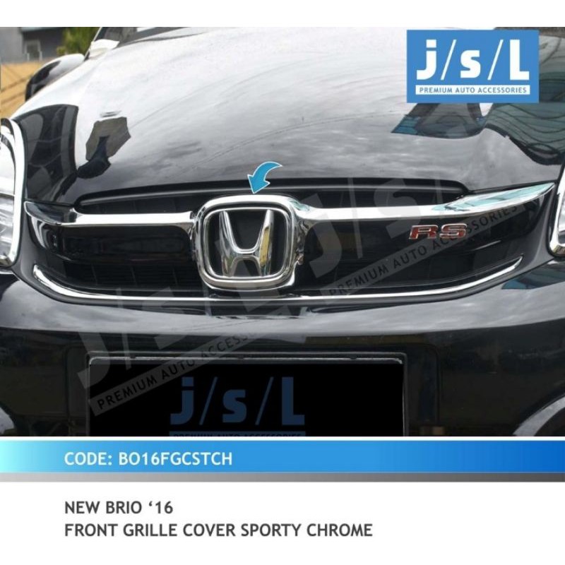 Cover Grill Depan New Brio 2016 - 2017 Sporty Chrome