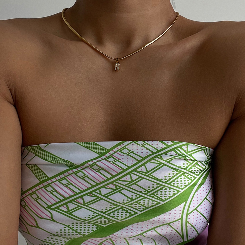 Needway  Personaility Clavicle Choker Geomertic Fashion Jewelry Inlaid Zircon Necklace Women Chain New Punk Crtsyal Pendant Letter