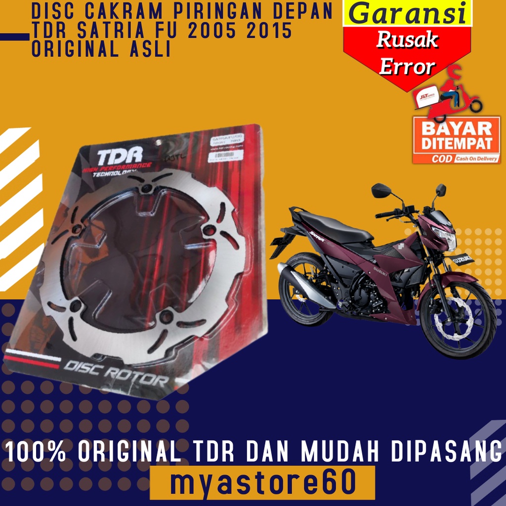 DISC CAKRAM PIRINGAN DEPAN TDR AKSESORIS SPAREPART MOTOR SATRIA FU 2005 - 2015 ORIGINAL ASLI