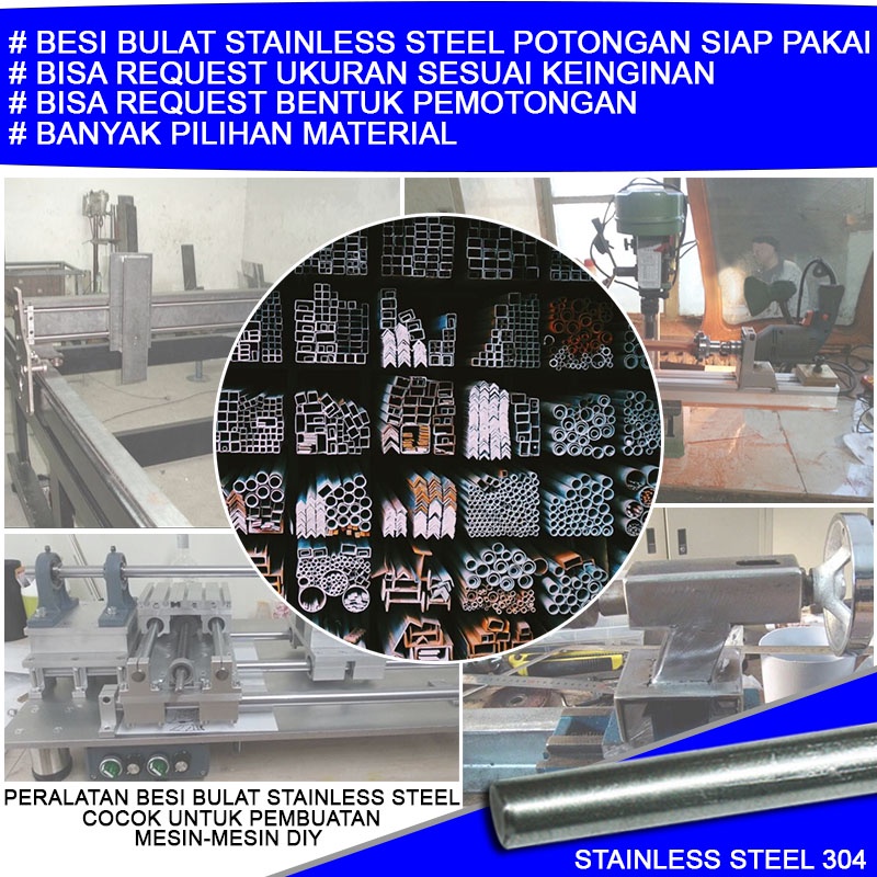 EELIC BEB-D4STAINLESS SILVER BESI BETON BULAT POLOS STAINLESS STEEL 304 BESI BULAT TANPA KARAT DIAMETER 4 MM DENGAN PANJANG 30 CM COCOK UNTUK DIY MESIN-MESIN BERKUALITAS TINGGI